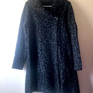Adrienne Vittadini Animal Print Sweater Coat